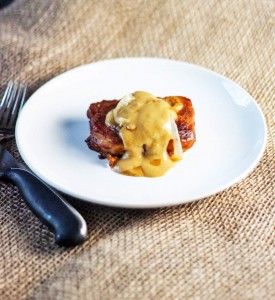 Roasted Pork Loin with Mustard Peppercorn Gravy