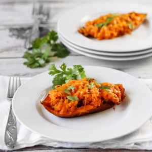 Chipotle Ham Stuffed Sweet Potatoes