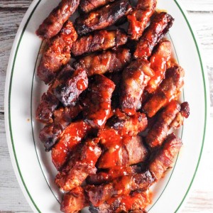 Bacon Wrapped Buffalo Pork Loin Fingers