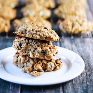 Pumpkin Oatmeal Cookies with Cranberries and White Chocolate Chips