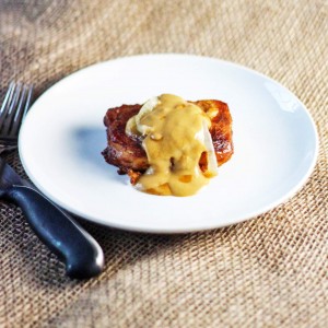 Roasted Pork Loin with Mustard Peppercorn Gravy